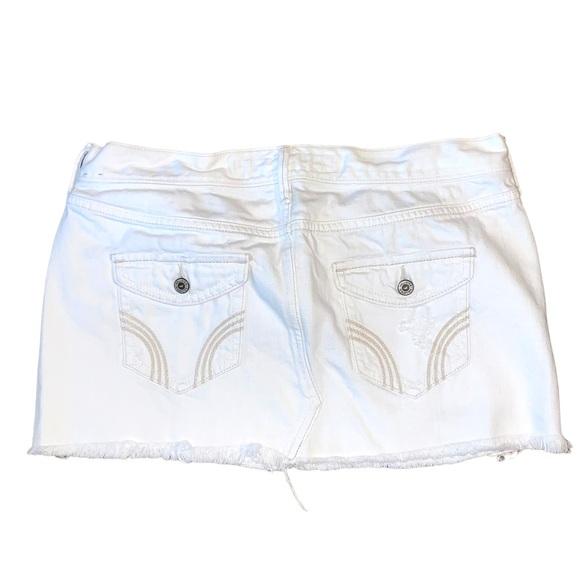 Hollister Distressed White Denim Mini Skirt - Picture 2 of 10